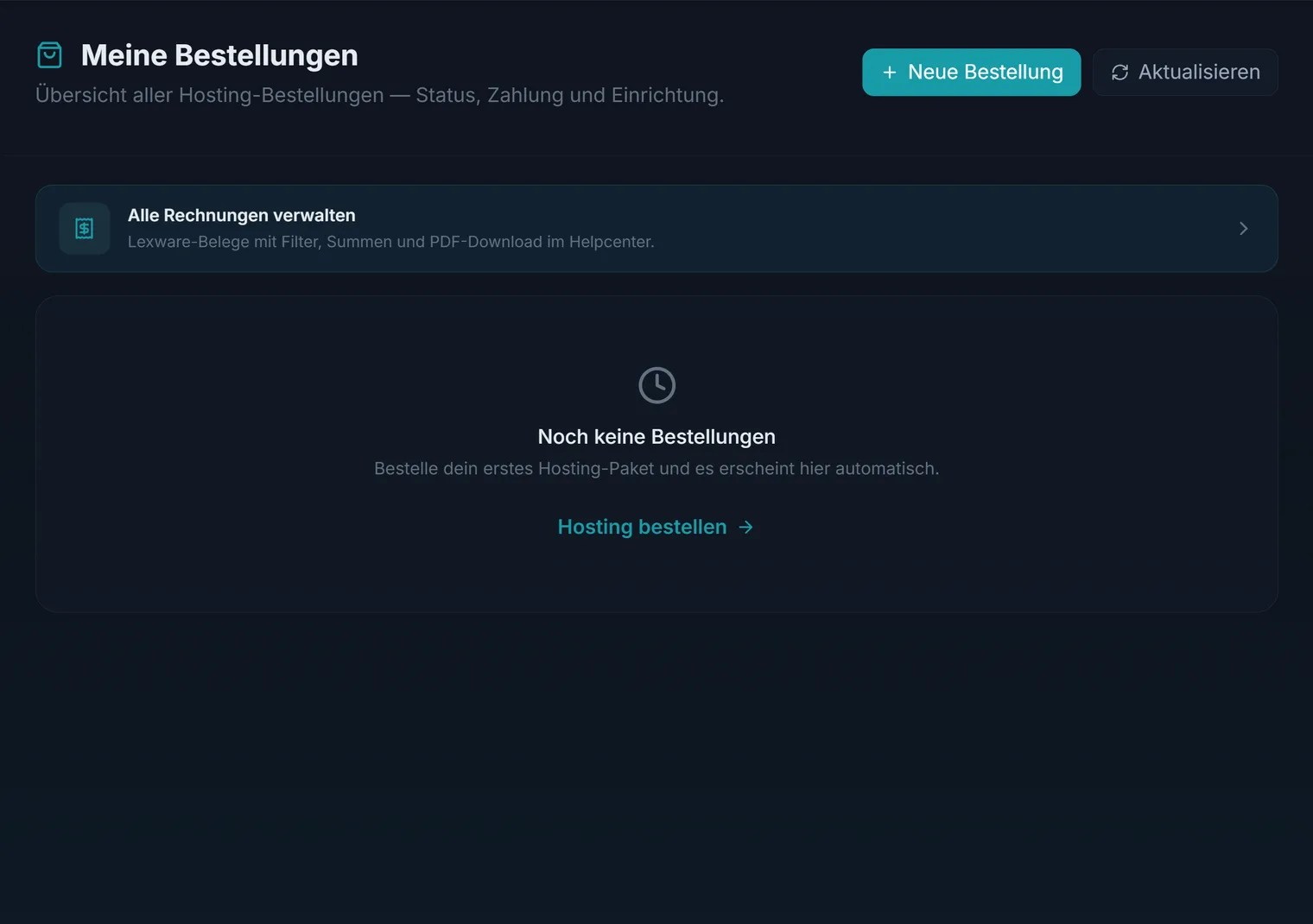 Die Bestellübersicht
